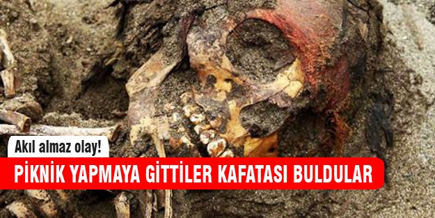 Pikniğe gittiler kafatası buldular!