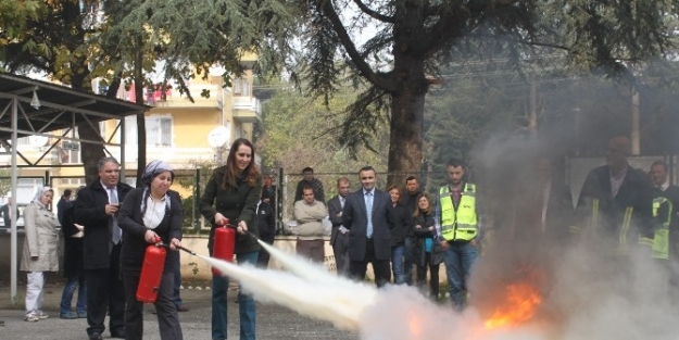 Tarım Müdürlüğünde Yangın Tatbikatı Yapıldı