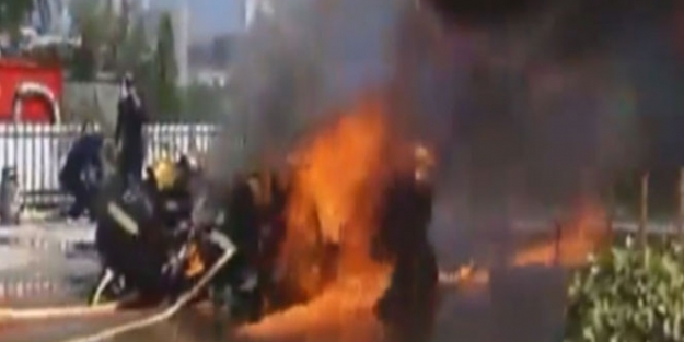 Yangın tatbikatında itfaiyeciler yandı