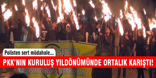 PKK yürüyüşüne polis müdahalesi