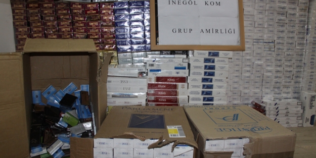 İnegöl'de kaçak sigara baskını!