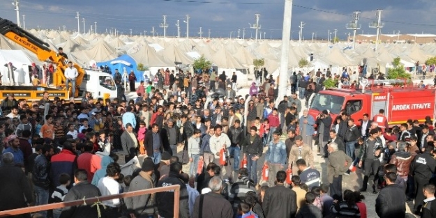 Çadir Kentte Yangın Tatbikatı