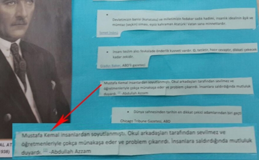 Lisede Mustafa Kemal Atatürk'e hakaret yazısı