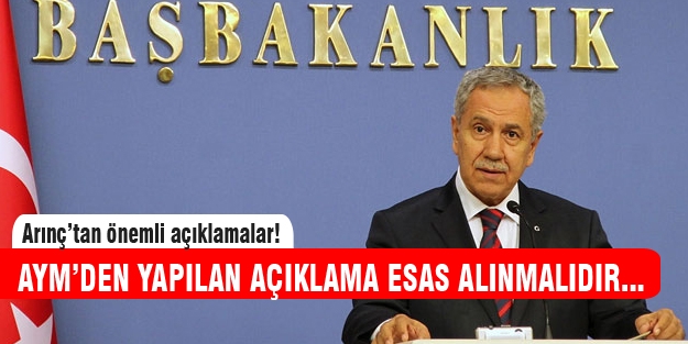 Arınç " Bu barajı biz getirmedik"