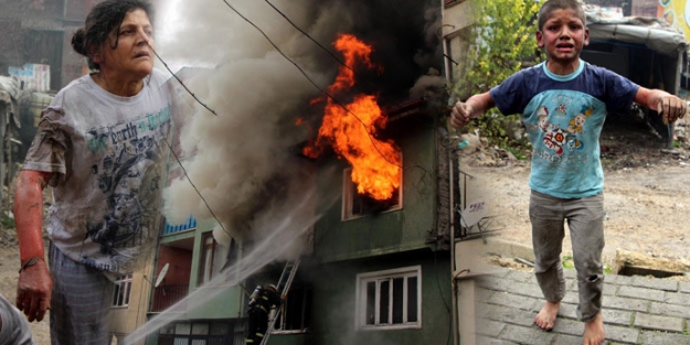 7 yaşındaki oğlunu alevlerin arasından kurtardı