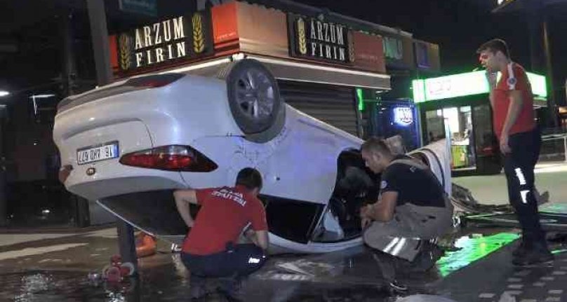 Bursa'da alkollü sürücü yürüyüş parkuruna uçtu