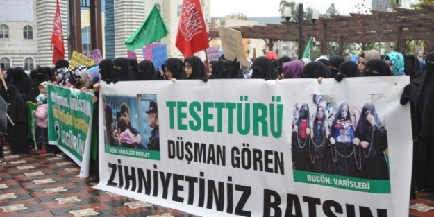 Zincire Vurulmuş Çarşafli Kadın Eylemi Cizre’de Protesto Edildi