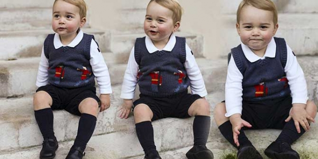 Minik prens George kamera karşısına geçti