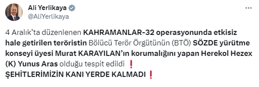 Terörist Karayılan'ın Koruması Etkisiz Hale Getirildi