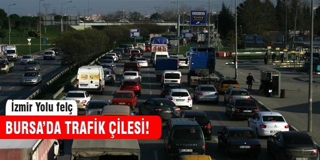 İzmir Yolu'nda tarfik çilesi