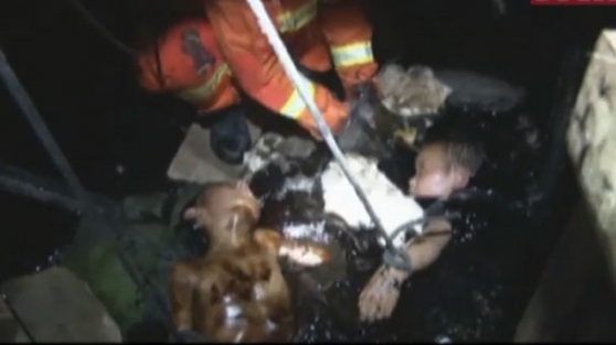 6 yaşındaki iki çocuk zift tankına düştü