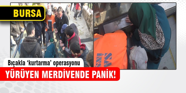 Yürüyen merdivende korkulu dakikalar!