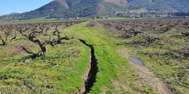 Tarladaki Çatlaklar Köylüleri Korkutuyor