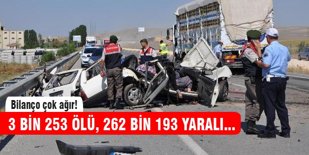 Trafik kazalarında acı bilanço