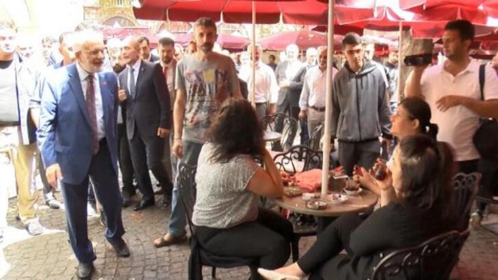 Saadet Partisi Genel Başkanı Karamollaoğlu Bursa'da Kapalı Çarşı ve Koza Han ziyareti