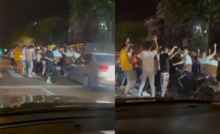 Bursa'da asker eğlencesinde yolu trafiğe kapatıp oynadılar