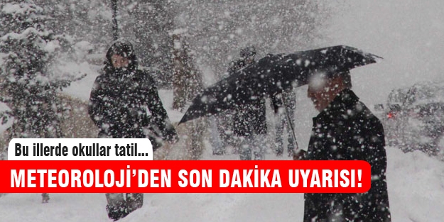 Meteoroloji'den çarşamba alarmı