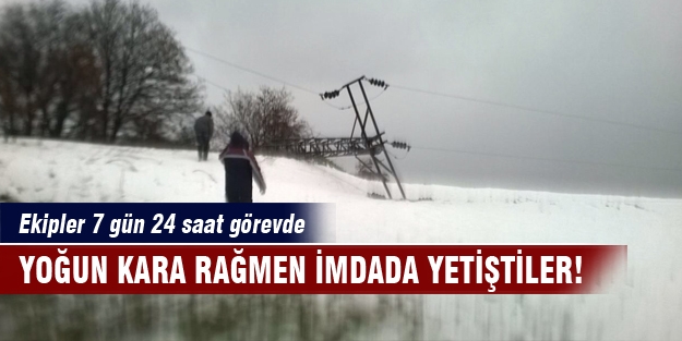 Yoğun kara rağmen imdada yetiştiler