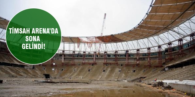 Timsah Arena'da koltuk montajına başlandı