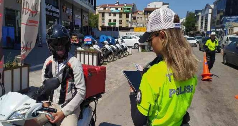 Bursa'da motosiklet sürücülerine yönelik denetim