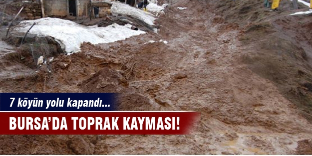 Bursa'da toprak kayması