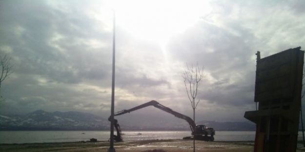 Yağışlar Sonrası Dereyle Denize Ulaşan Kütükler Temizlendi