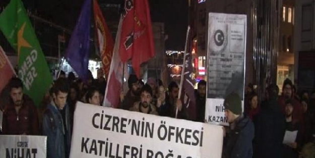 Cizre'de öldürülen çocuk için Taksim'de eylem