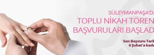 14 Şubat Sevgililer Gününde Tekirdağ’da Toplu Nikah Şöleni Düzenlenecek