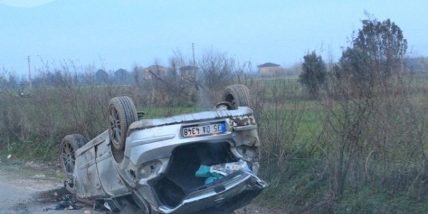 Ödemiş’te Araç Takla Attı