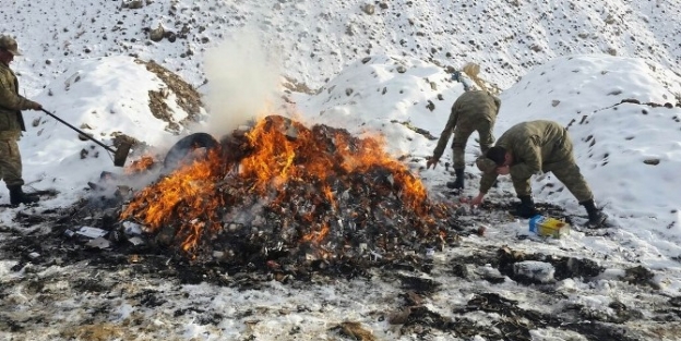 Gürün’de Kaçak Sigaralar İmha Edildi