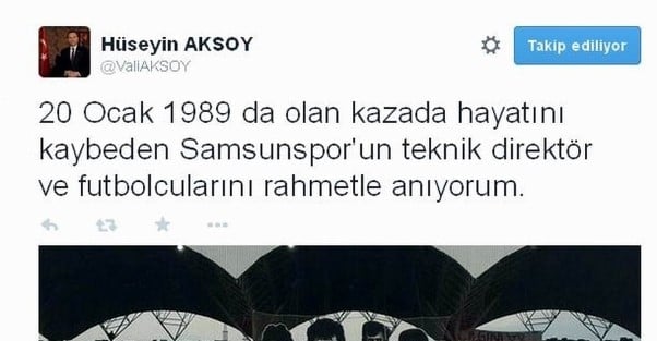 Samsun’un Eski Valisi Aksoy, Samsunspor’u Unutmadı