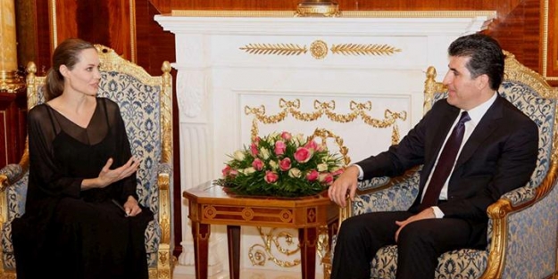 Angelina Jolie Erbil'de Barzani ile görüştü