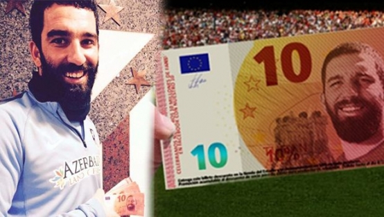 10 euro'luk banknotlarda Arda Turan fotoğrafı