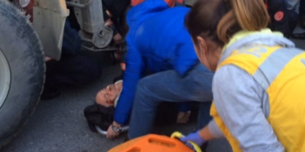 Kamyon altında can pazarı!