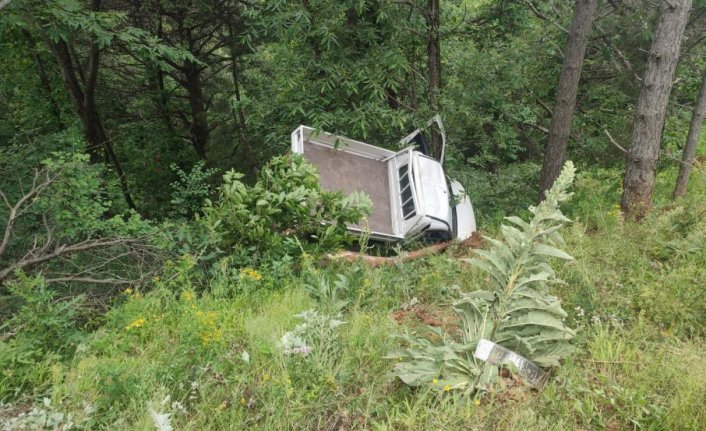 Bursa'da kamyonet şarampole yuvarlandı: 1 yaralı