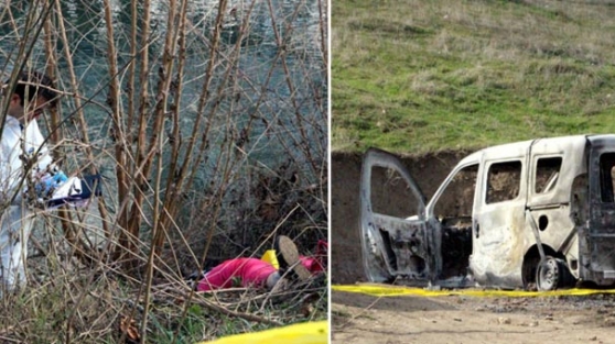 50 yaşındaki kadını vurup aracı ateşe vermişler