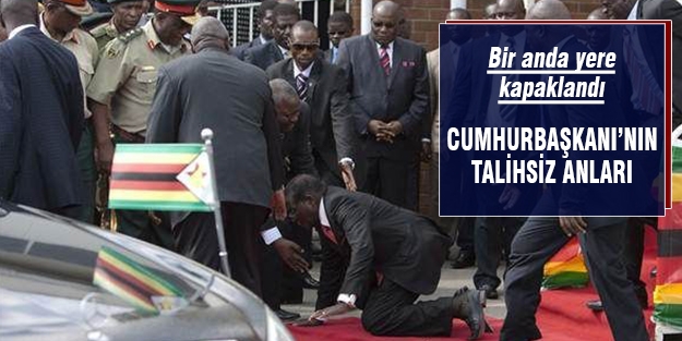 Cumhurbaşkanı kürsüden yere düştü