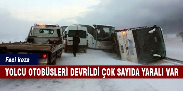 Yoğun tipide yolcu otobüsleri birbirine girdi