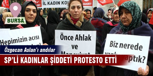 SP'li kadınlar şiddeti protesto etti