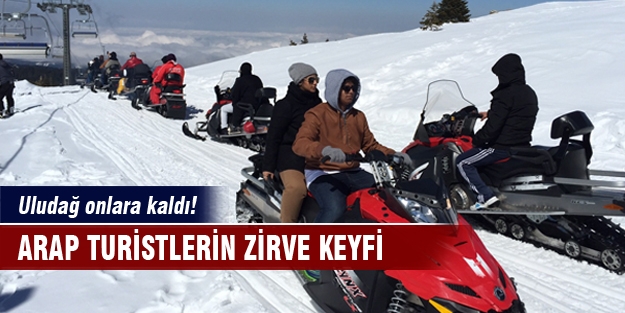 Uludağ onlara kaldı!  Arap turistlerin zirve keyfi