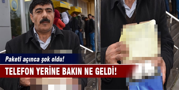 Paketi açınca şok oldu! Telefon yerine bakın ne geldi!