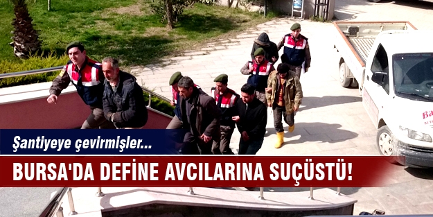 Bursa'da define avcılarına suçüstü! Şantiyeye çevirmişler...