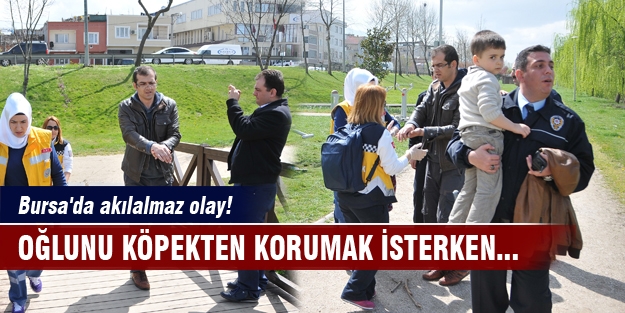 Bursa'da akılalmaz olay! Oğlunu köpekten korumak isterken...