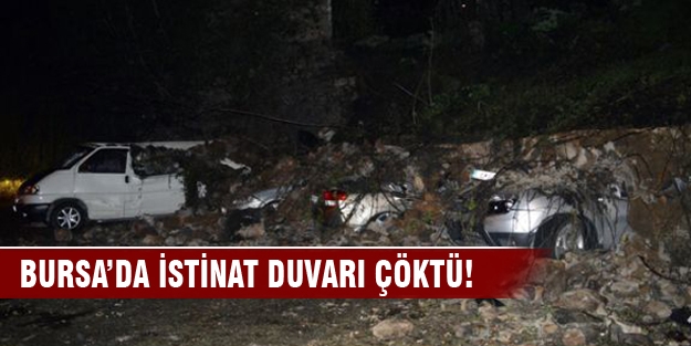 Bursa'da istinat duvarı çöktü!