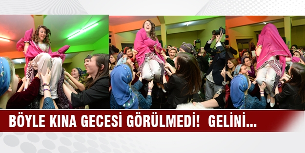 Böyle kına gecesi görülmedi!  Gelini defalarca havaya attılar