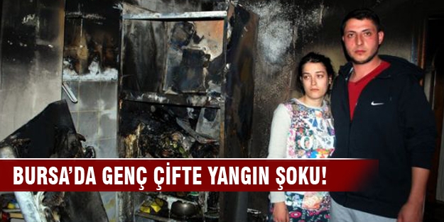 Bursa'da genç çifte yangın şoku!