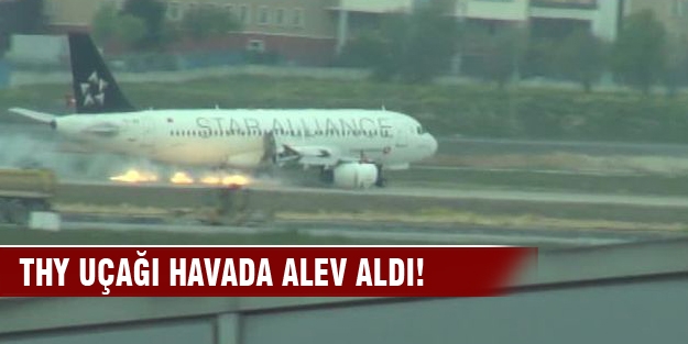 Yolcu uçağı havada alev aldı