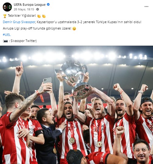 UEFA'dan Sivasspor paylaşımı!