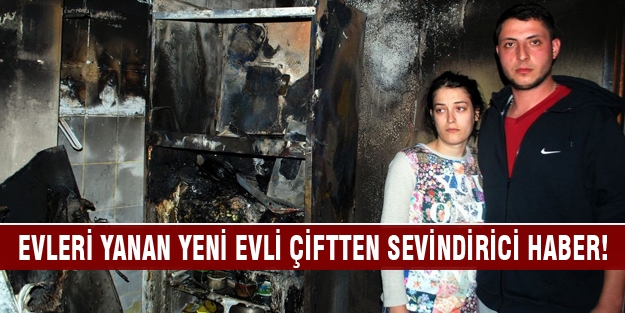 Bursa'da evleri yanan yeni evli çiftten sevindirici haber!