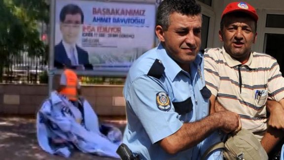 Davutoğlu'nun afişlerini yırtan bir kişi gözaltına alındı